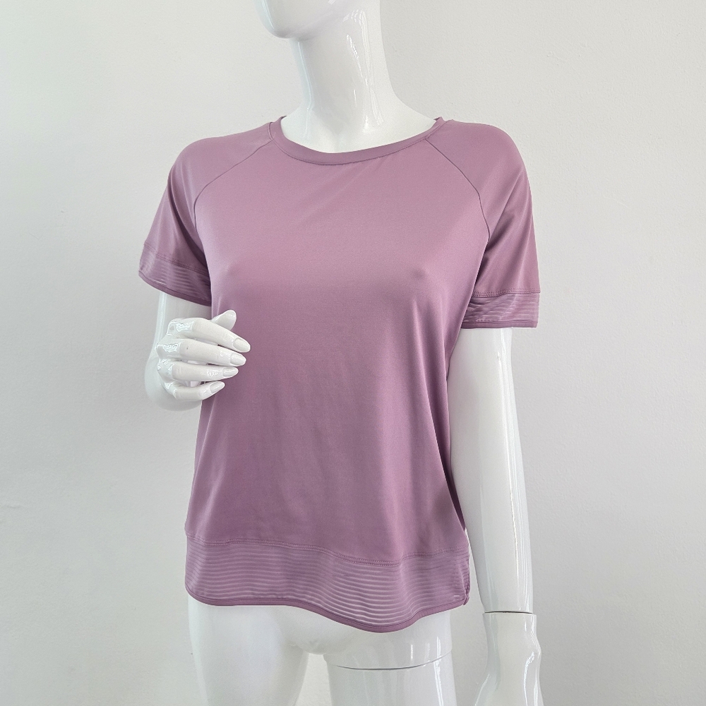 Danskin Mauve Dusty Rose Athletic Tee with Mesh Trim Small Petite - Picture 2 of 16